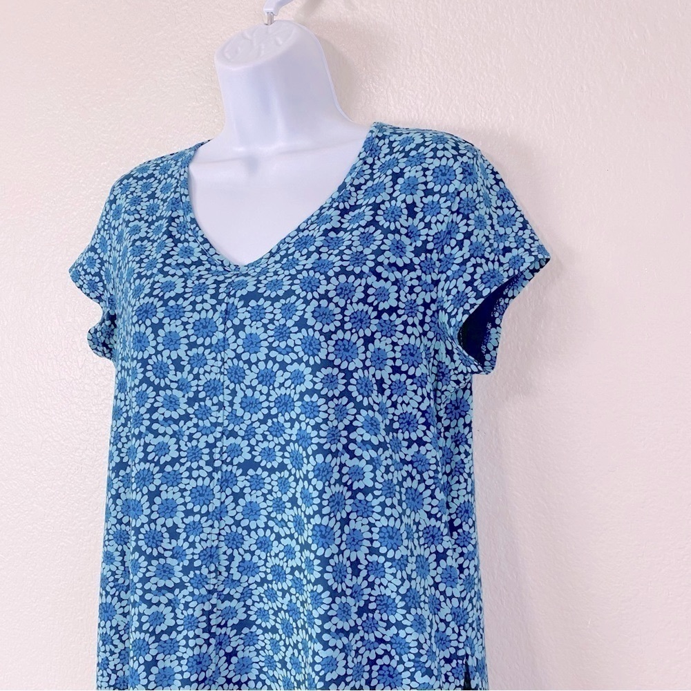 Life Is Good Blue Sunflower Print Pocket A Line Dress Size S